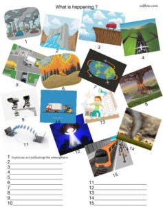 What is happening picture worksheet for present continuous