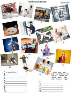 Past tense verb exercise with pictures