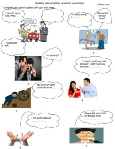 Speaking skills exercise worksheet for short conversations in common everyday situations.