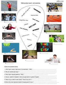 Sport vocabulary and speaking activity.