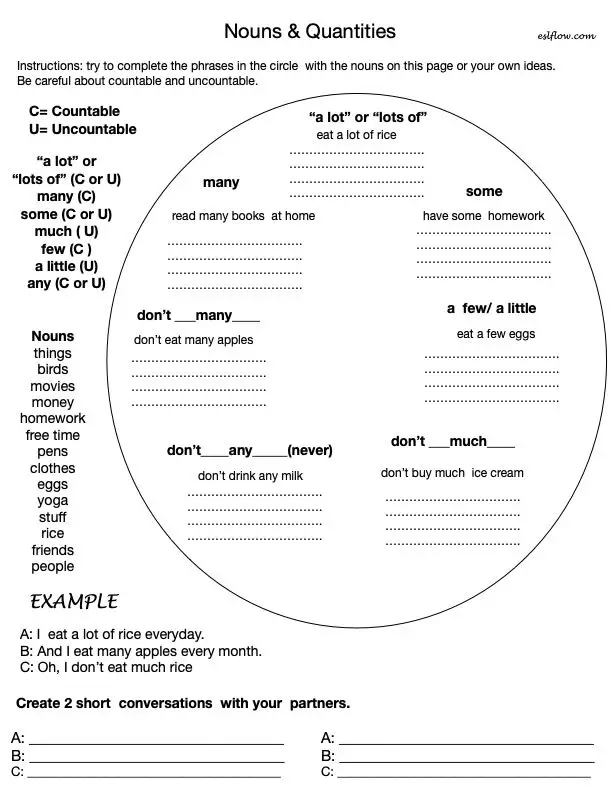 7 Excellent Exercises For Teaching Various Aspects Of Nouns