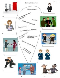 greeting-introductions-listening/speaking and vocabulary-worksheet